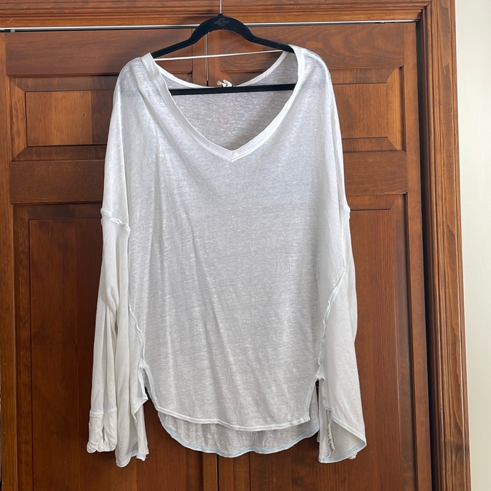 Free People See Through White Long Sleeve